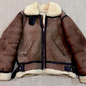 U.S.SHEEPSKIN TYPE B-3 Mouton Flight Jacket Men's M Brown Good